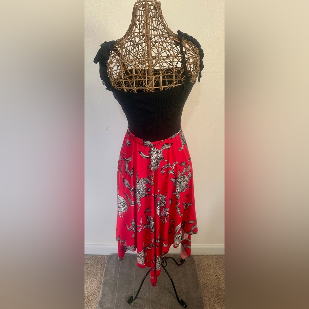Floral Red and Black Women's dress